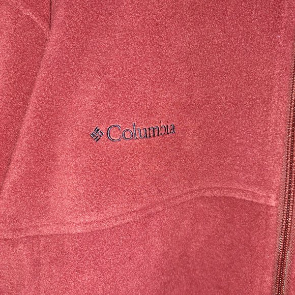 Columbia Men's Rust Red Fleece Zip Up Jacket Size Large - Picture 3 of 11